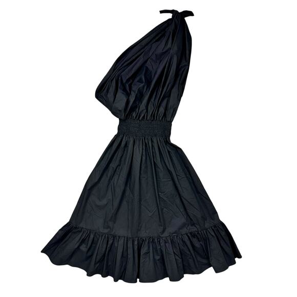 Monica Nera Demi Black Midi A-line Eco-cotton Cocktail Dress Wedding Guest Small - Picture 4 of 15